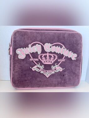 Juicy Couture Laptop Case Y2K Pastel Lavender Pink